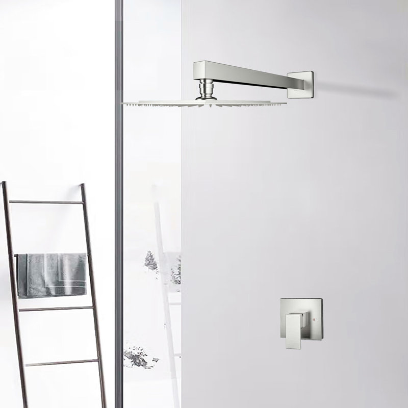 Robinet de douche mural en nickel brossé - Laiton, valve incluse