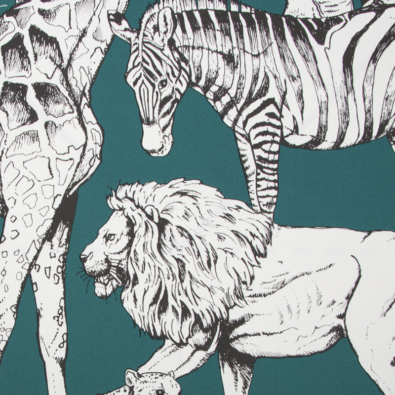 Superfresco Easy Ochre Jungle Animals Wallpaper, Green 