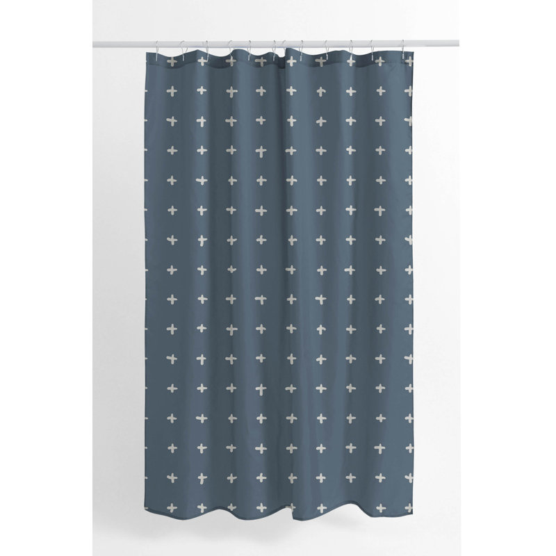 Criss Ultra-Thin Lightweight Shower Curtain, Blue