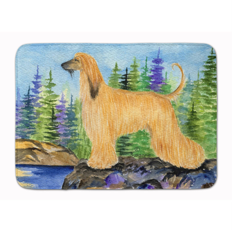 Tapis pour salle de bain en mousse à mémoire hound afghan