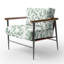 Chaise rembourrée moderne avec accoudoirs vert sauge-508967118