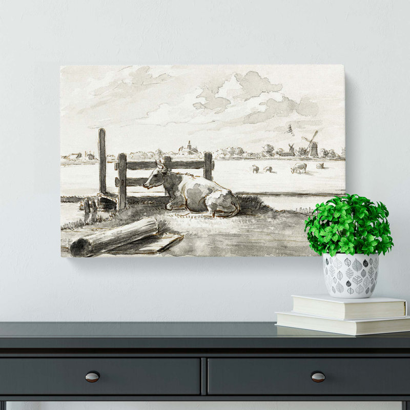 Field of Cows by Jean Bernard - Wrapped Canvas, 35cm H x 50cm W x 3cm D
