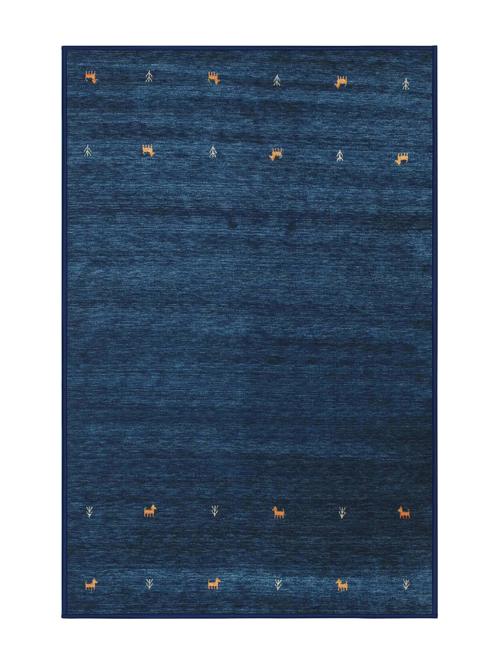 Rustic Rug Top View Blue Union Rustic Abstract Dark Blue Area Rug - Wayfair Canada
