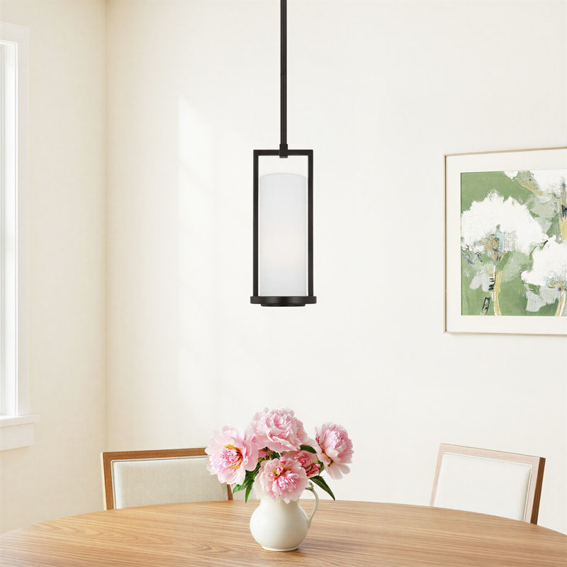 Tuomo 1 - Light Cylinder Pendant, Aged Iron, 12.5" H x 5.13" W x 5.13" D