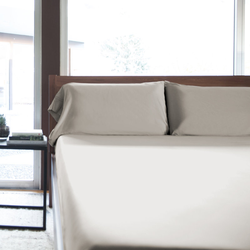 Kera Rayon from Bamboo Sheet Set, King Sheet Set with 2 Pillowcases, Light Brown