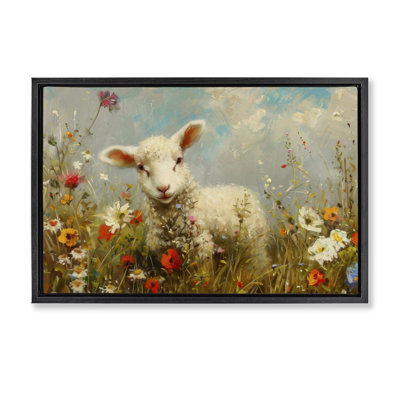 Cadre flottant Wildflower Lamb Portrait, design par LSR Design Studio