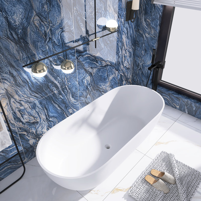 59'' x 29.5'' Soaking Solid Surface Bathtub