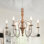 Lustre 6 lumières de style campagne rétro de couleur brune