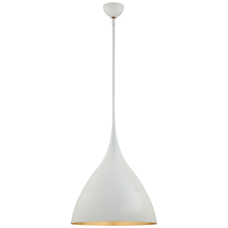 AERIN Agnes Medium Pendant, 22.75" H x 18" W x 18" D, Plaster White