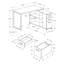Bureau d'ordinateur, bureau personnel, coin, gauche, configuration à droite, tiroirs de rangement, forme en L, travail, ordinateur portable, stratifié noir et gris, métal noir, contemporain, moderne