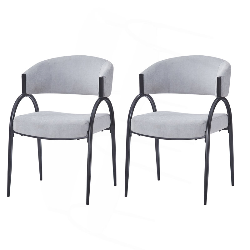 Chaises de salle à manger rembourrées avec pieds en métal (ensemble de 2)