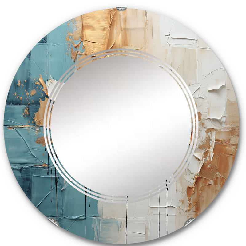 Zedra - Miroir mural moderne rond, 24 po x 24 po