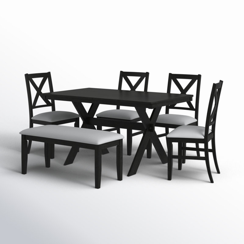 Ensemble repas pour 6 personnes Shawn, Noir
