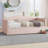 Twin Size Daybed With Extended Pop Up Trundle, Upholstered Sofa Bed Daybed, Space-Saving Twin To King Design, Perfect For Guest Room, Velvet, Pink-1022846539