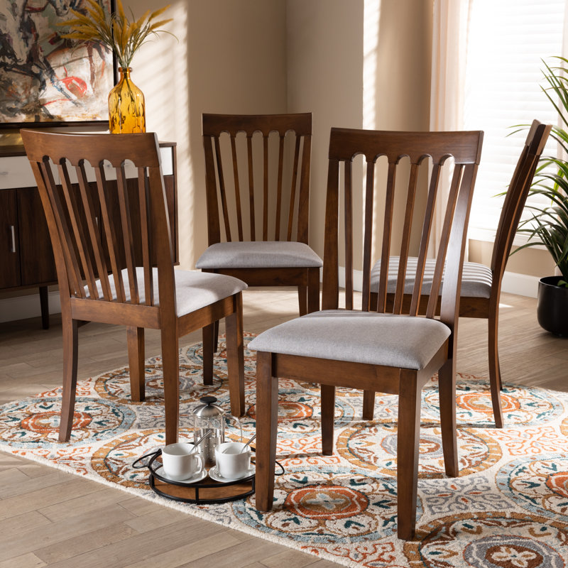 47cm H Polyester Blend Upholstered Slat Back Side Chair