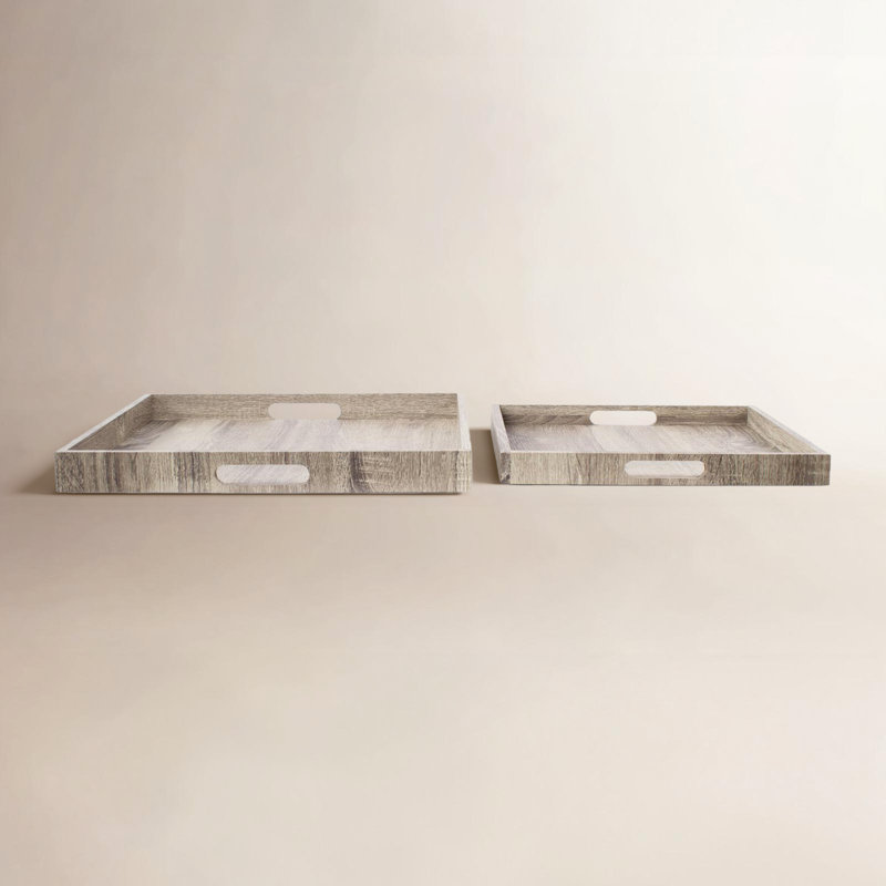 Alandra Wood Tray - Set of 2