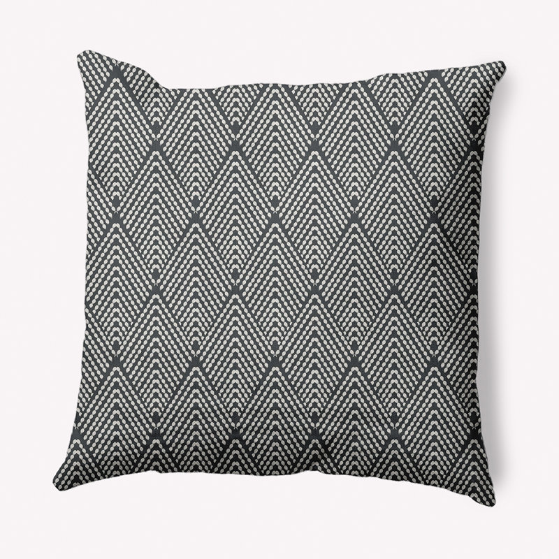Housse et insert de coussin carré d'extérieur Mangham, H 20 po x l 20 po, Poivre géométrique