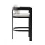 Chaise de bar d'extérieur en aluminium Pula, chaise de bar, structure noire avec coussin gris, ensemble de 4, chaise