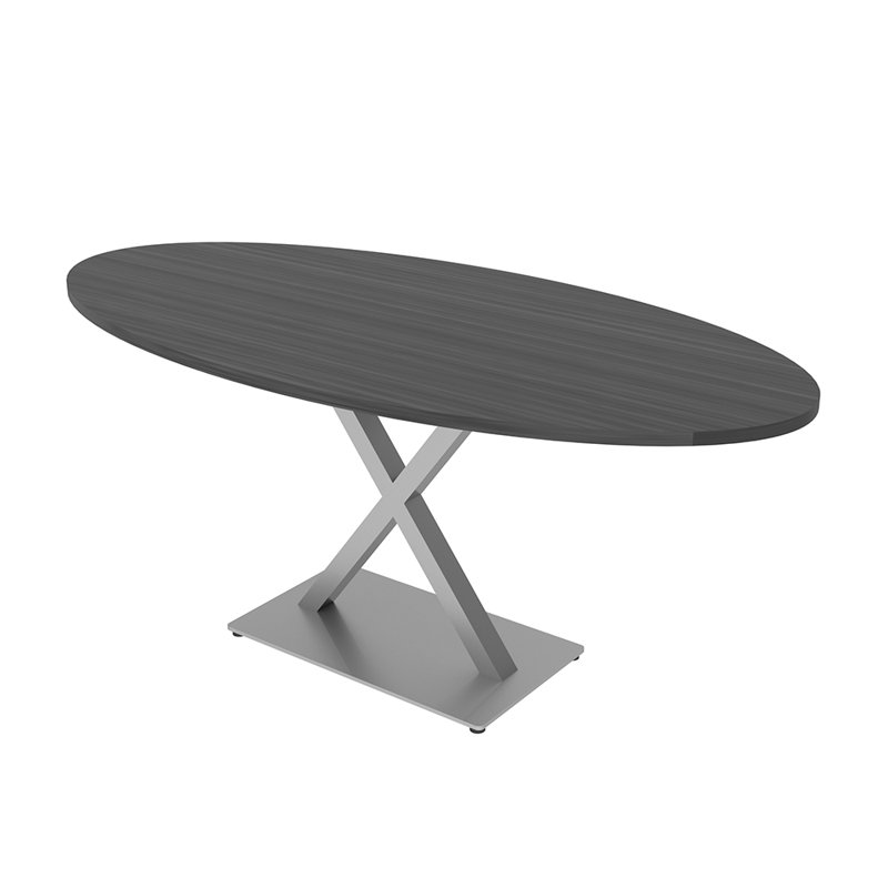 Table de salle de conférence ovale avec x bases, L 72 po x l 36 po, Nuit asiatique