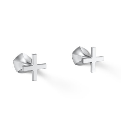 Occasion Wall-Mount Bathroom Sink Faucet Cross Handle Trim