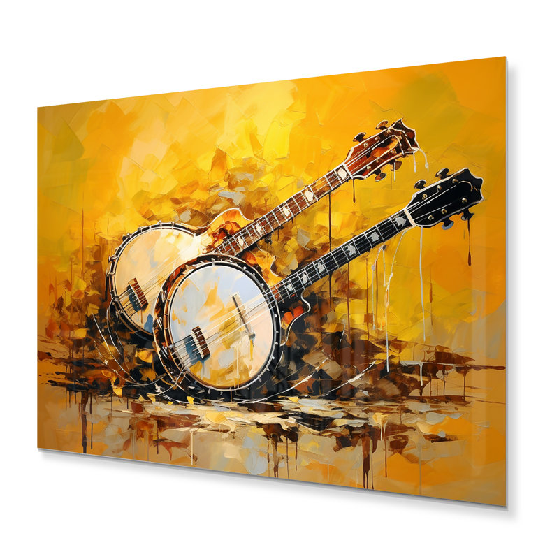 «Music Banjo Bliss Sunny Yellow I» sur, H 24 po x l 32 po x P 1 po