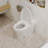 PineLn Smart Toilet Bidet Dual Flush Toilet 1/1.28 GPF,Foot Sensor Flush,Night Light,Self-Cleaning Nozzle