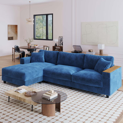 Canapé modulaire en L Deitz avec rangement caché et coussins Deitz
