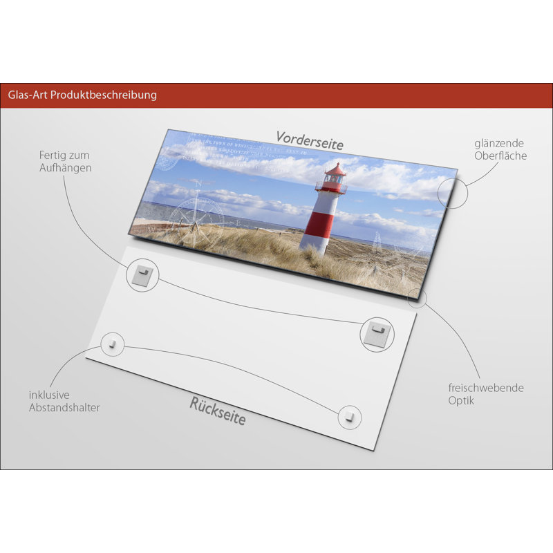 No Frame Print on Glass, 50 cm H x 125 cm W x 1.4cm D