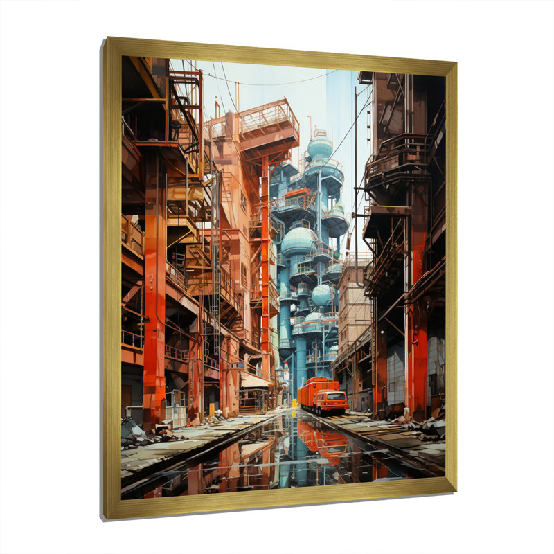 Kleper Factories Industrial Harmony II, reproduction d'art sur toile, H 32 po x l 16 po x P 1 po, Encadrement doré