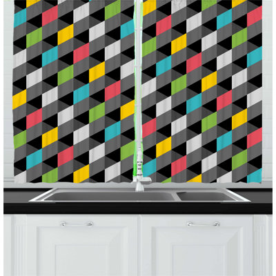 Geometric Pointed Kitchen Curtain