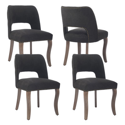 Ensemble de chaises de salle à manger en bois (ensemble de 4), chaises de salle à manger rembourrées modernes pour la cuisine, chaises de style rustique convenant à la cuisine et à la salle à manger