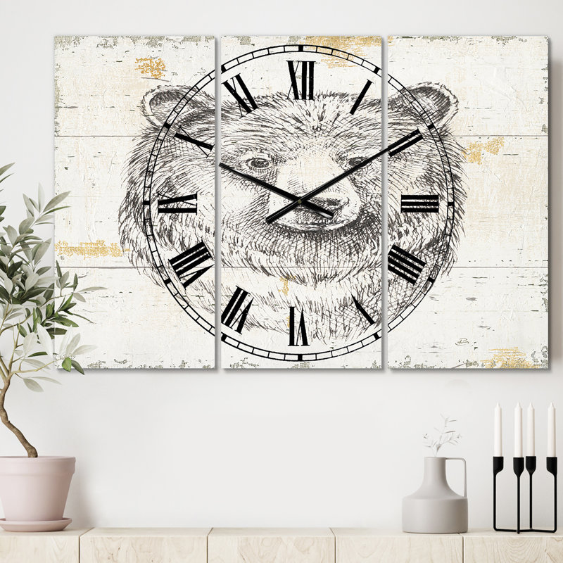 Bear Wild and Beautiful IV - Horloge murale traditionnelle