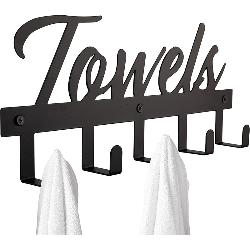 4 Towel Rack, Black