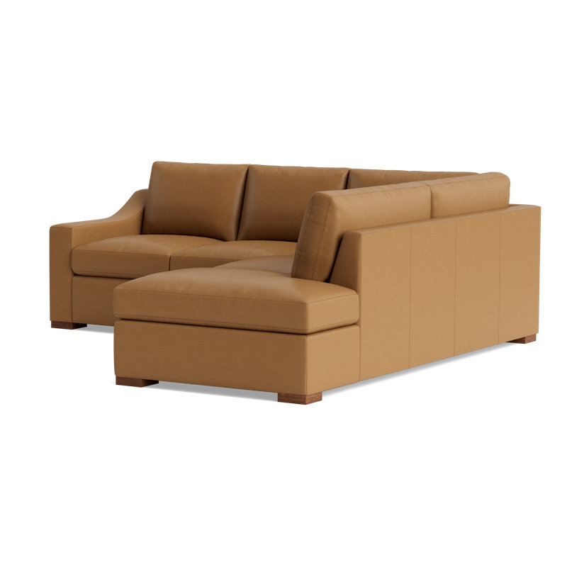 Lucca Sectional, Bison Butterscotch Top Grain Leather, Right Hand Facing
