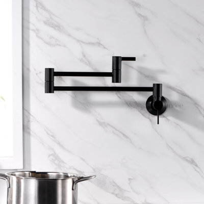 Contemporary 2-Handle Wall-Mounted Pot Filler