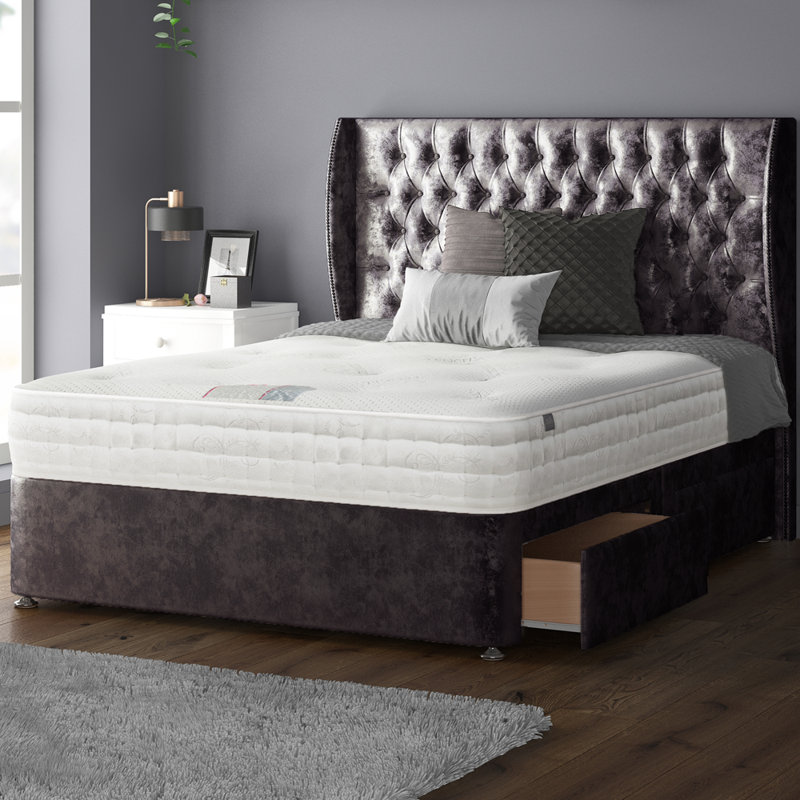 Mandalay Divan Bed Base, Small Double, 4 Drawers, Amethyst