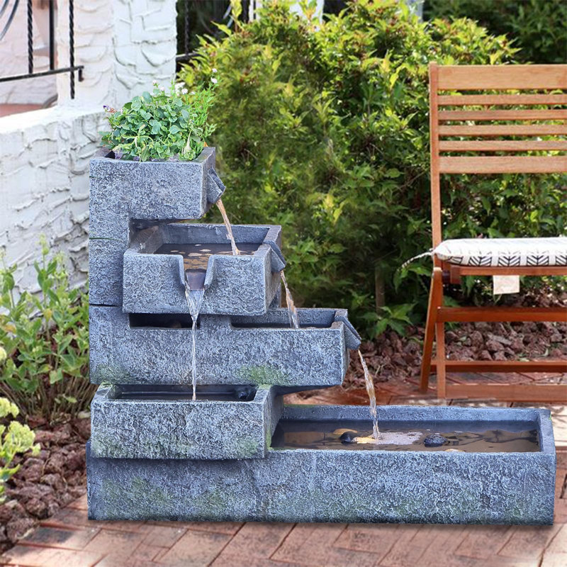 Mundford Handcrafted Outdoor Weather Resistant Floor Fountain