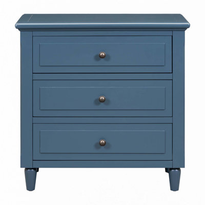 3-Drawer Nightstand Storage Wood Cabinet