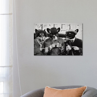 Brighto Stooges Dogs 1 Piece Wrapped Canvas Wall Art