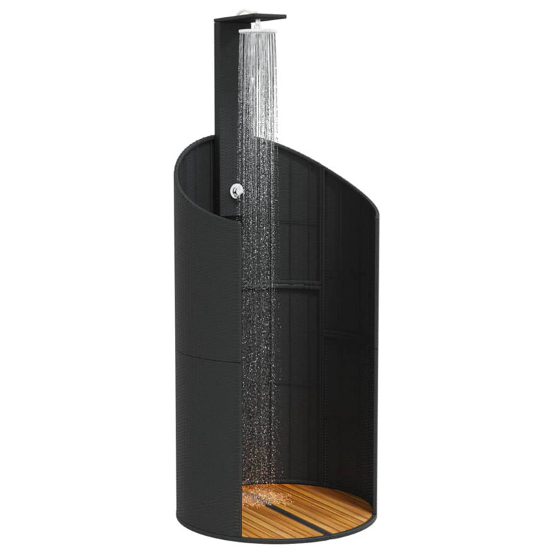 Free Standing Outdoor Shower and Footwash Spout, Black