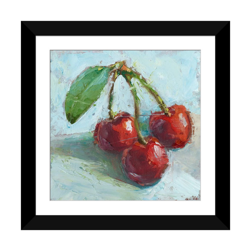 «Impressionist Fruit Study IV», reproduction sur toile, Papier d'art encadré noir, Blanc, H 24 po x l 24 po x P 1 po