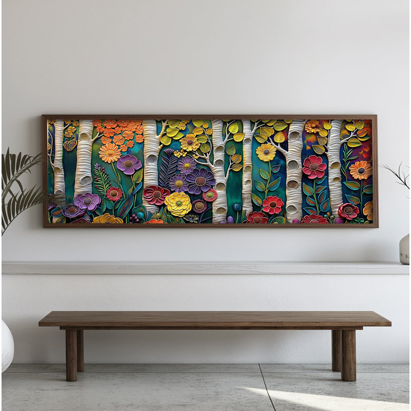 Élégante peinture décorative en panneau de fibres à densité moyenne, 15,7 x 47,2 x 0,1 pouces | 100% panneau de fibres à densité moyenne avec épaisseur de 3 mm, cadre 100% bois de pin | Œuvre d'art imprimé UV pour la décoration intérieure, le salon, le bureau, l'esthétique moderne