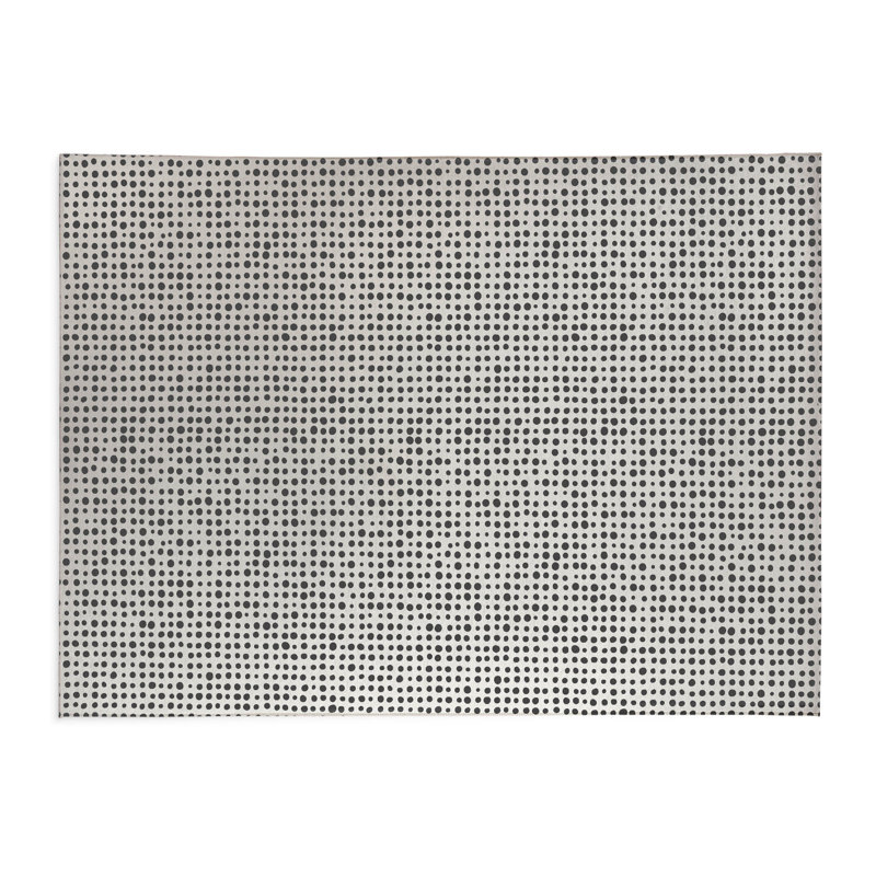 Tapis de bureau léger à pois assortis, L 5 pi x L 3 pi, Ivoire, gris anthracite