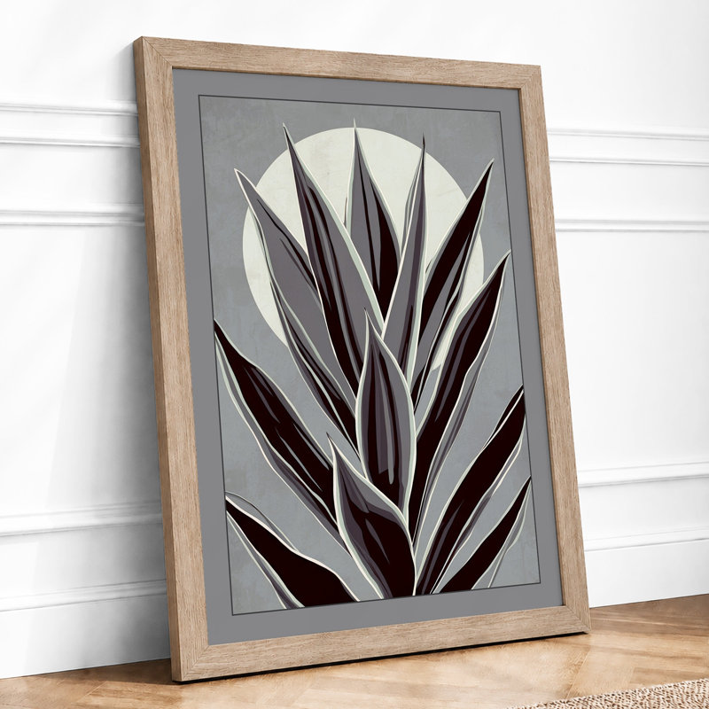 Burgundy Crown Botanical - Framed Print, A3 - 42.0 x 29.7 cm, Oak
