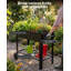 Lit de jardin surélevé 40 po x 32 po x 15,3 po avec roulettes et tablette de rangement, capacité de 400 lb, pot à fleurs en acier antirouille pour légumes et herbes, patio / balcon / cour arrière-1888729625