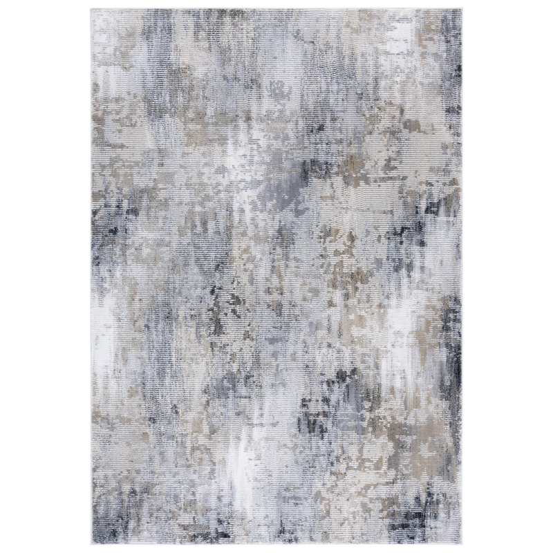 Slate Performance Abstract Rug, Runner 2' x 8'