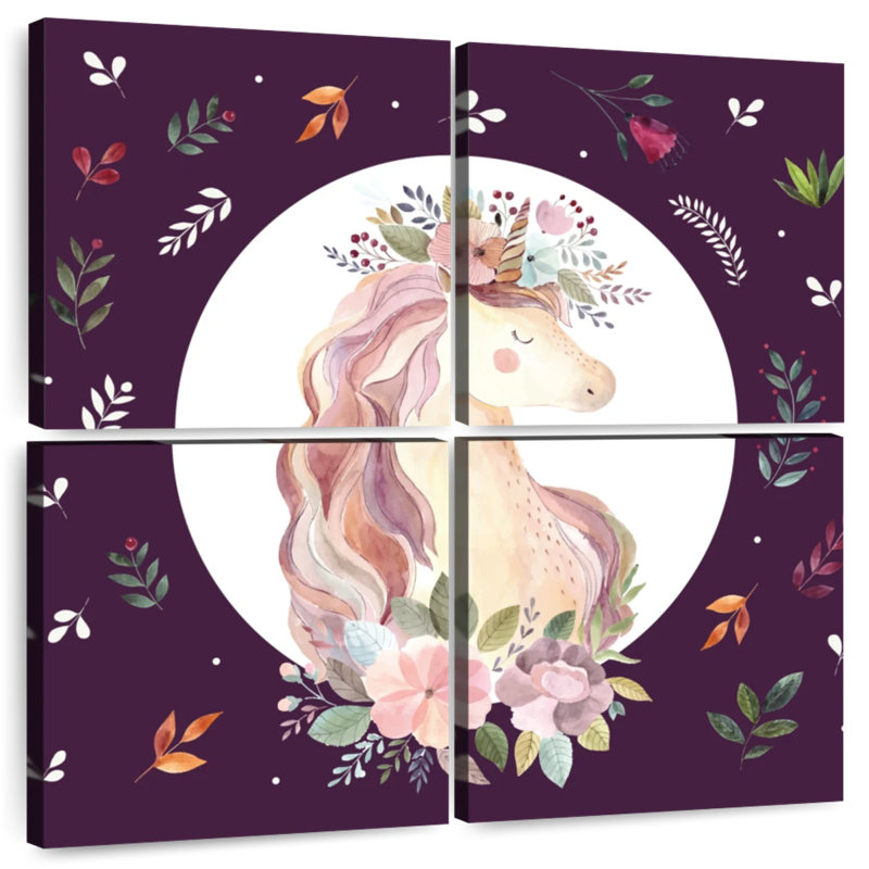 Flowery Unicorn, 38" H x 38" W