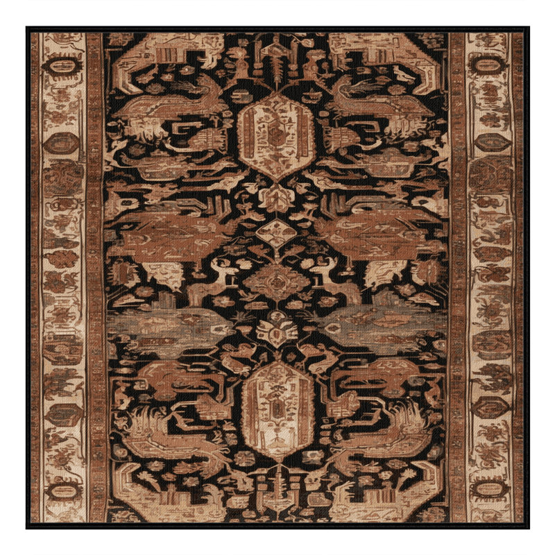Tapis brun lavable à la machine, Carré 8 pi