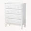 Commode à 4 tiroirs en métal doré à finition blanche Harbor, H 40,35 po x l 31,32 po x P 15,43 po