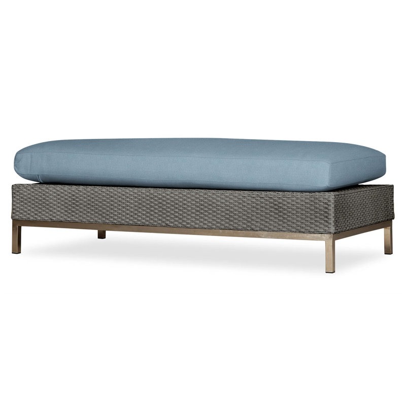 Elements Outdoor Ottoman, Pewter, Demo Oatmeal